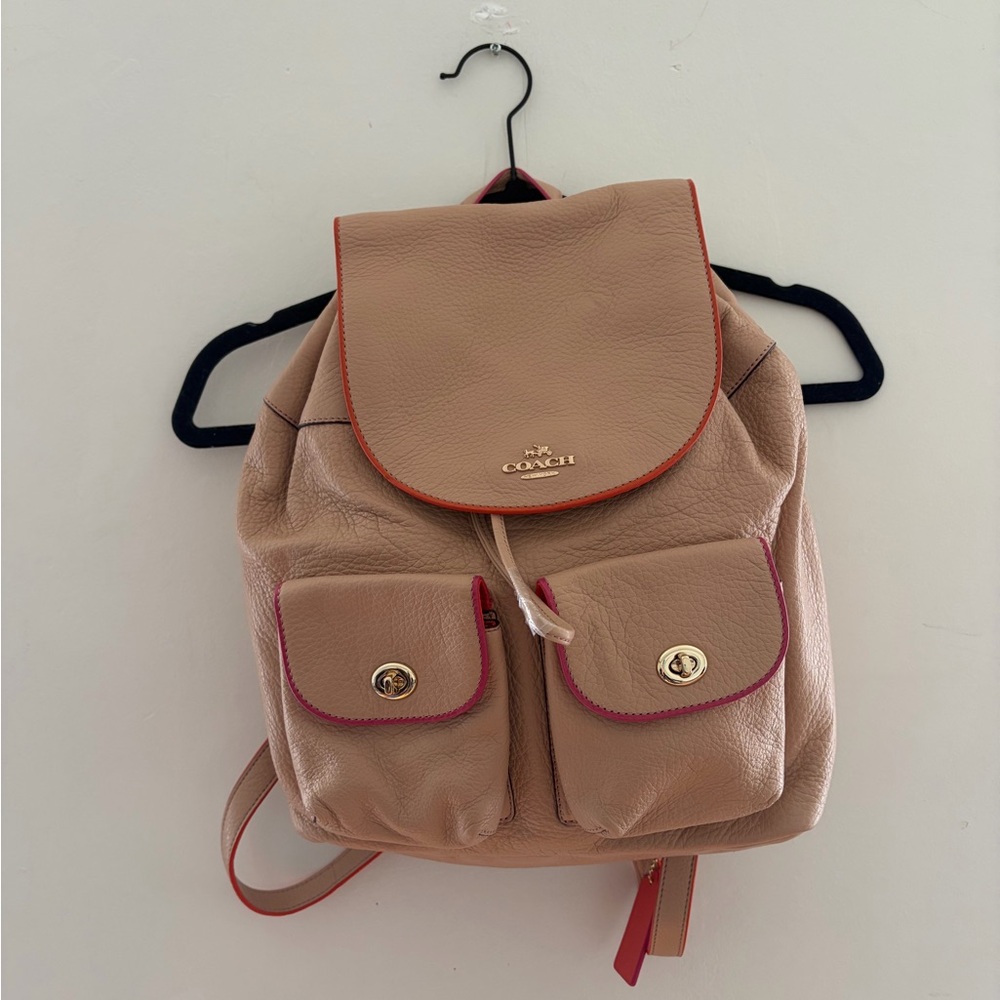 NWT Coach Tan Leather Backpack